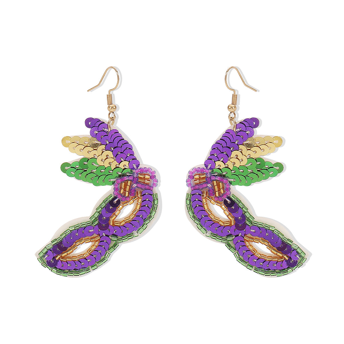 Wholesale Carnival St. Patrick's Day Mask Boots Tassel Earrings